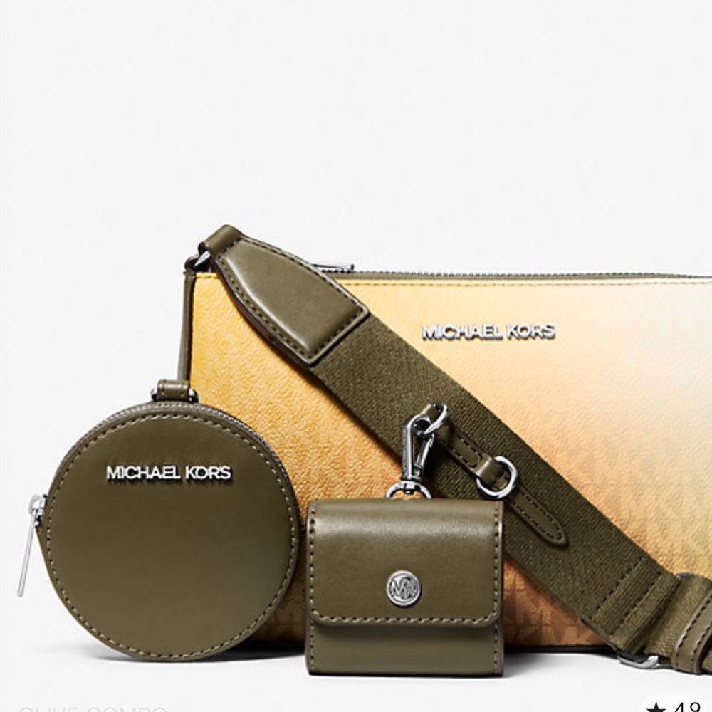 MICHAEL KORS Jet Set Sm Ombré Signature Logo Crossbody Case Apple Airpods Pro - Picture 9 of 16